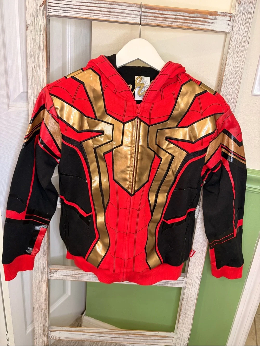🕷️ Disney Marvel Spider-Man Iron Spider Costume Hoodie Jacket Kids 11/12